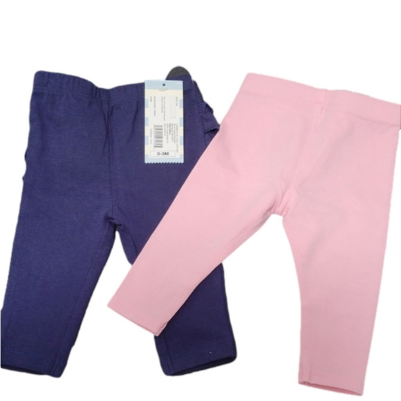 Size 0-3 Months | Cat & Jack Baby Girl Blue And Pink Tights - Picture 6 of 9